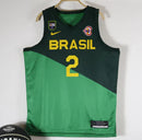 Regata Seleção Brasileira Basquete + Patch CBB e Copa do Mundo 2023 Yago 2 - Verde