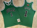 Regata NBA Chicago Bulls Retrô 2008 - 2009 Mitchell & Ness Authentic Rose 1 - Verde