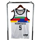 Regata NBA Minnesota Timberwolves City Edition Nike Authentic Edwards 5 - Branca