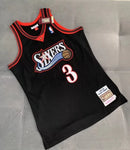 Regata NBA Philadelphia 76ers Retrô 1997 - 1998 Nike Authentic Iverson 3 - Preta