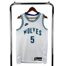 Regata NBA Timberwolves Retrô Nike Authentic Edwards 5 - Branca