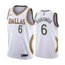 Regata NBA Dallas Mavericks Earned Edition 20/21 Nike Authentic Swingman Porzingis 6 - Branca