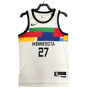 Regata NBA Minnesota Timberwolves City Edition Nike Authentic Gobert 27 - Branca