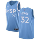 Regata NBA Minnesota Timberwolves City Edition Nike Authentic Swingman Towns 32 - Azul